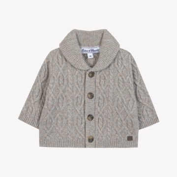 Erkek Çocuk Saç Örgülü Yün Hırka