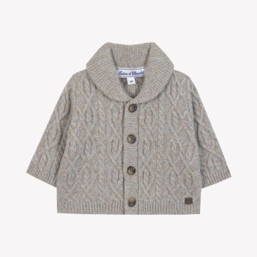 Erkek Çocuk Saç Örgülü Yün Hırka