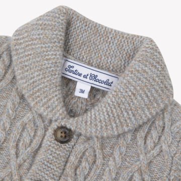 Erkek Çocuk Saç Örgülü Yün Hırka