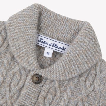 Erkek Çocuk Saç Örgülü Yün Hırka