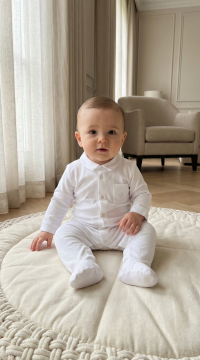 Erkek Bebek Önden Açılan Pamuklu Tulum