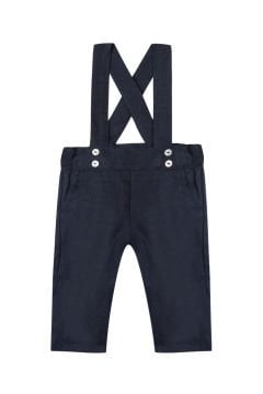 Erkek Bebek Askılı Keten Pantalon