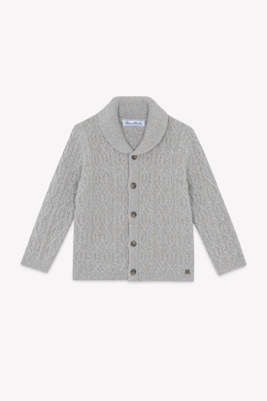 Erkek Çocuk Saç Örgülü Yün Hırka