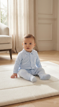 Erkek Bebek Önden Açılan Pamuklu Tulum