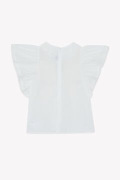 Kız Çocuk Beyaz Dantel Yakalı Coton Bluz