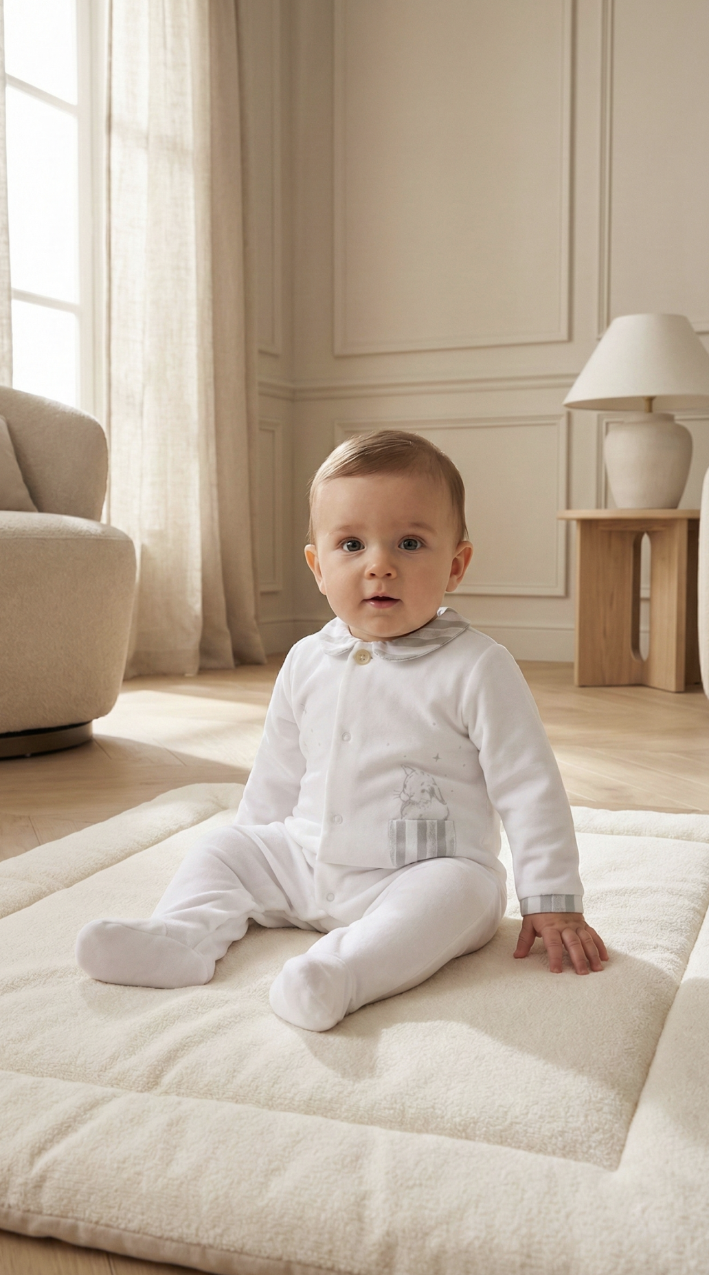 Erkek Bebek Kadife Tulum