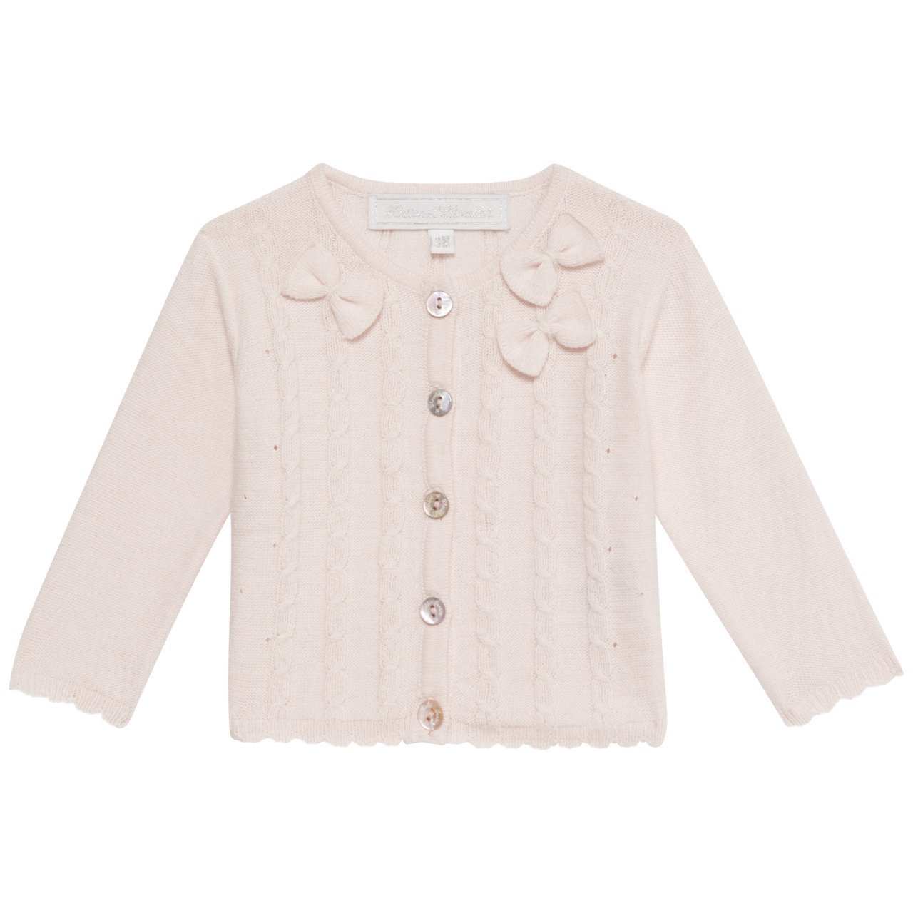 Kız Bebek Fiyonk Detaylı Pembe Hırka