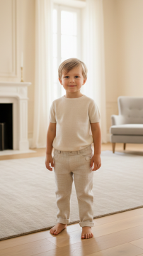 Erkek Bebek Keten Pantalon