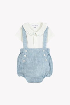 Erkek Bebek Şortlu Salopet + Body Takım