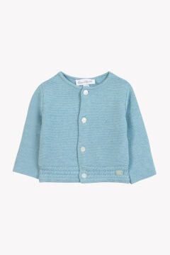 Erkek Bebek Mavi Triko Hırka