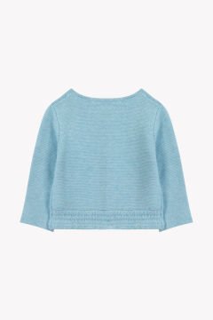 Erkek Bebek Mavi Triko Hırka