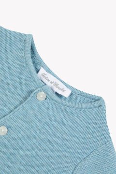 Erkek Bebek Mavi Triko Hırka