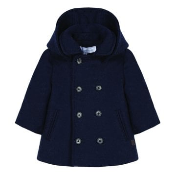 Erkek Çocuk Kapüşonlu Yün Manto