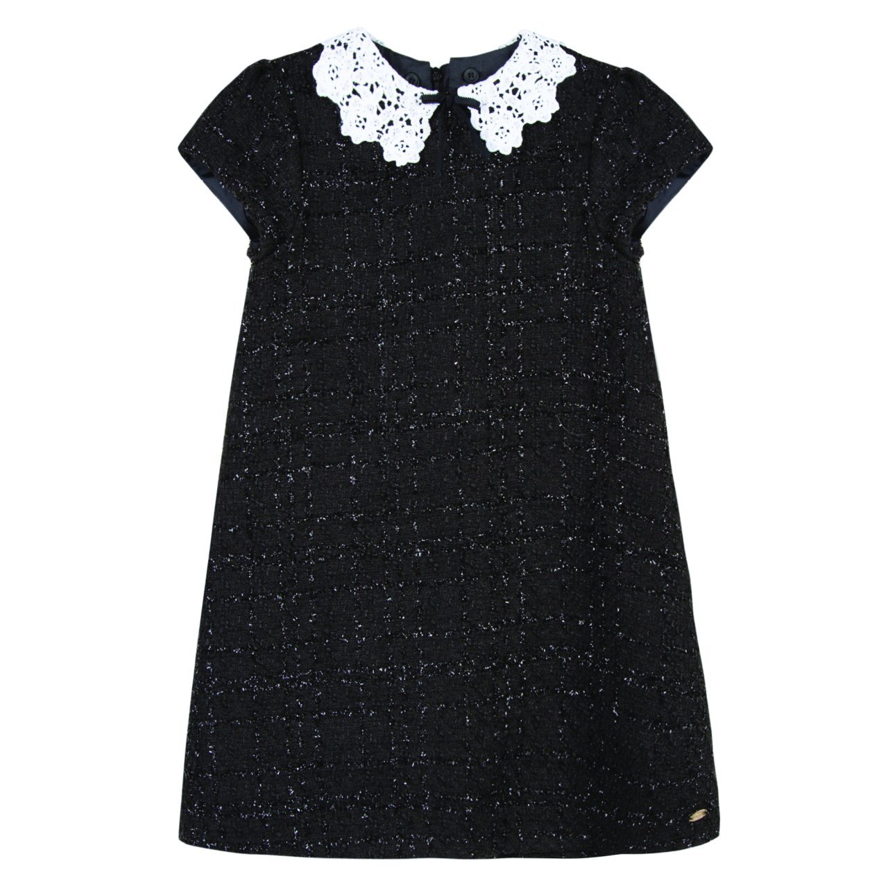 Kız Çocuk Kısa Kollu Dantel Yaka Elbise
