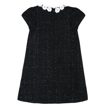 Kız Çocuk Kısa Kollu Dantel Yaka Elbise