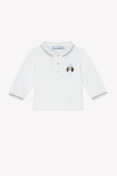 Erkek Bebek Uzun Kollu Polo T-Shirt Ekru