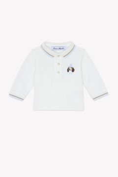 Erkek Bebek Uzun Kollu Polo T-Shirt Ekru