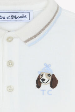 Erkek Bebek Uzun Kollu Polo T-Shirt Ekru