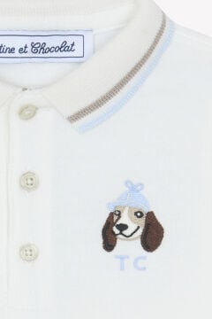 Erkek Bebek Uzun Kollu Polo T-Shirt Ekru
