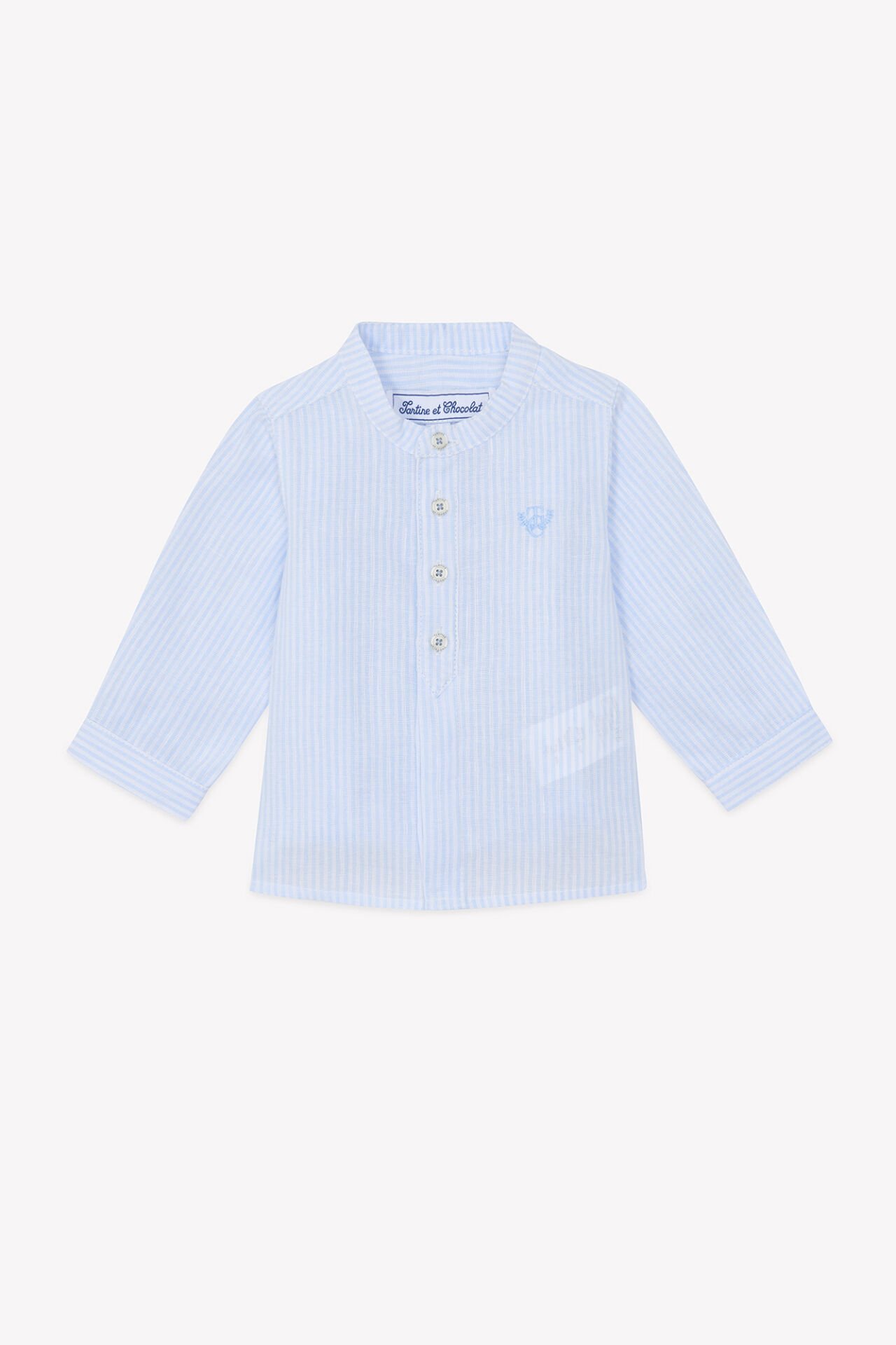 Erkek Çocuk Çizgili Coton - Keten Gömlek