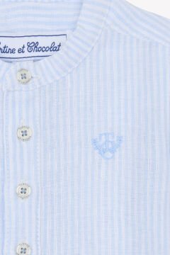 Erkek Çocuk Çizgili Coton - Keten Gömlek