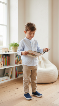 Erkek Çocuk Çizgili Coton - Keten Gömlek