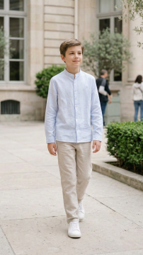 Erkek Çocuk Uzun Kollu Çizigili Gömlek