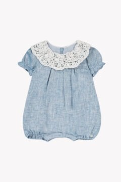 Kız Bebek Mavi Kısa Bacaklı Tulum