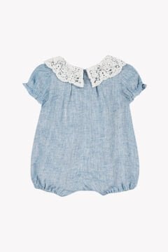Kız Bebek Mavi Kısa Bacaklı Tulum