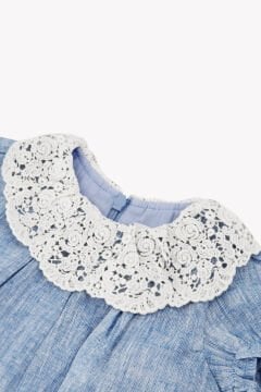 Kız Bebek Mavi Kısa Bacaklı Tulum