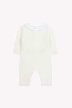 Kız Bebek Çiçek Aplikli Triko Tulum