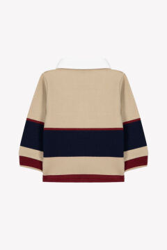 Erkek Bebek Polo Sweatshirt Bej