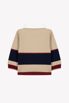 Erkek Bebek Polo Sweatshirt Bej