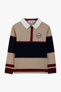 Erkek Çocuk Polo Sweatshirt Bej