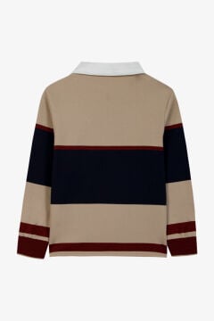 Erkek Çocuk Polo Sweatshirt Bej