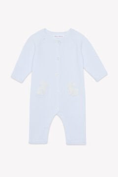 Erkek Bebek Mavi Triko Tulum