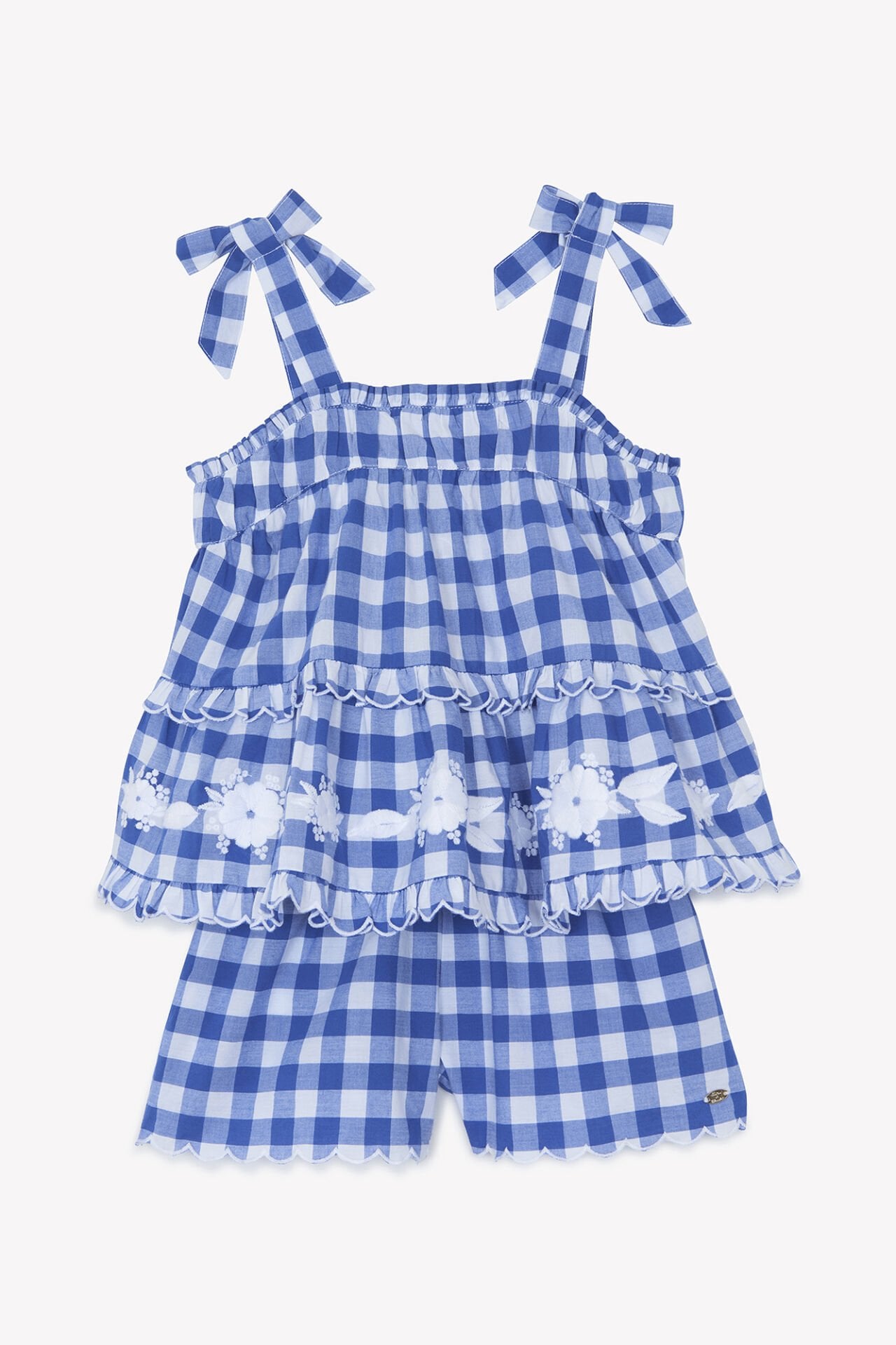 Kız Çocuk Askılı Bluz + Şort Set