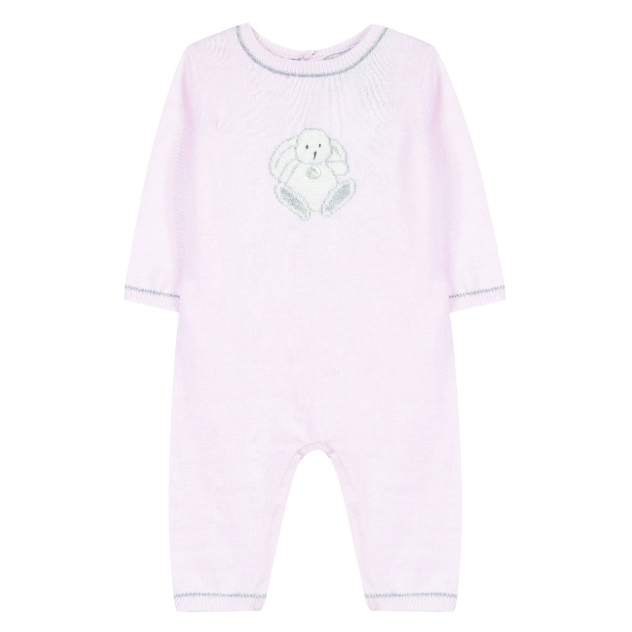 Kız Bebek Triko Tulum Tavşan Baskılı