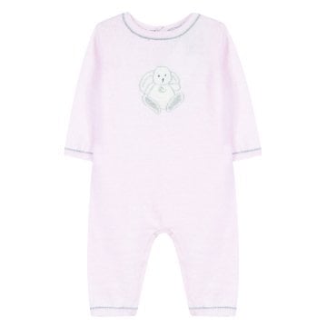 Kız Bebek Triko Tulum Tavşan Baskılı