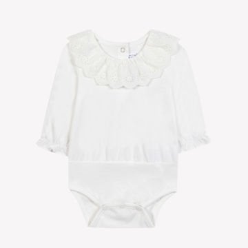 Kız Bebek Ekru Dantel Yakalı Body