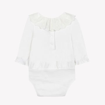 Kız Bebek Ekru Dantel Yakalı Body