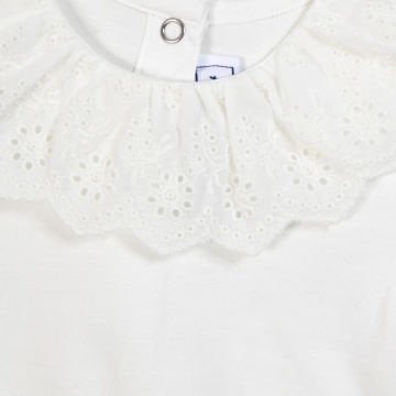 Kız Bebek Ekru Dantel Yakalı Body