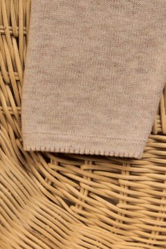 Bebek Bej Triko Hırka + Pantalon Set