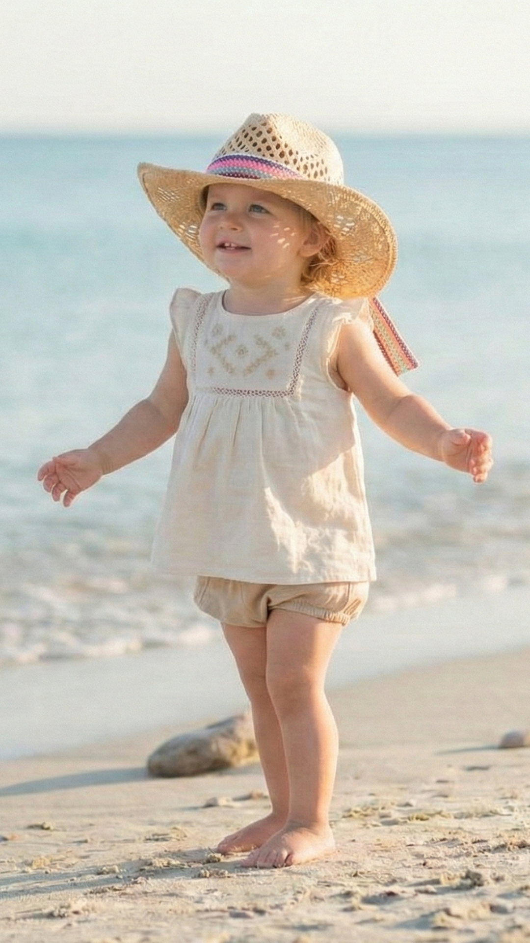 Kız Çocuk Hasır Şapka