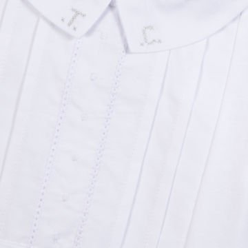 Erkek Bebek Pili Yakalı Ceremonie Body Beyaz