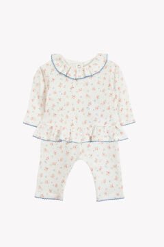 Kız Bebek Coton Bluz + Pantalon Set