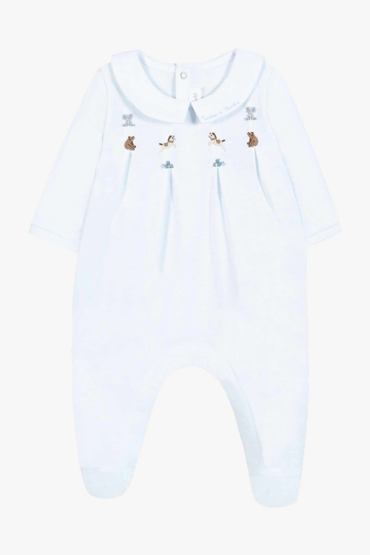 Erkek Bebek Keten Yakalı Coton Tulum