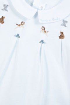 Erkek Bebek Keten Yakalı Coton Tulum