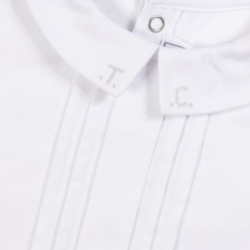 Erkek Bebek Pili Yakalı Ceremonie Body Beyaz