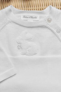 Bebek Ekru Triko Kazak + Pantalon Set